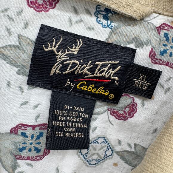 Dick Idol Jacket Womens XL Tan Embroidered Floral Field Button Up + Pockets - Picture 2 of 8